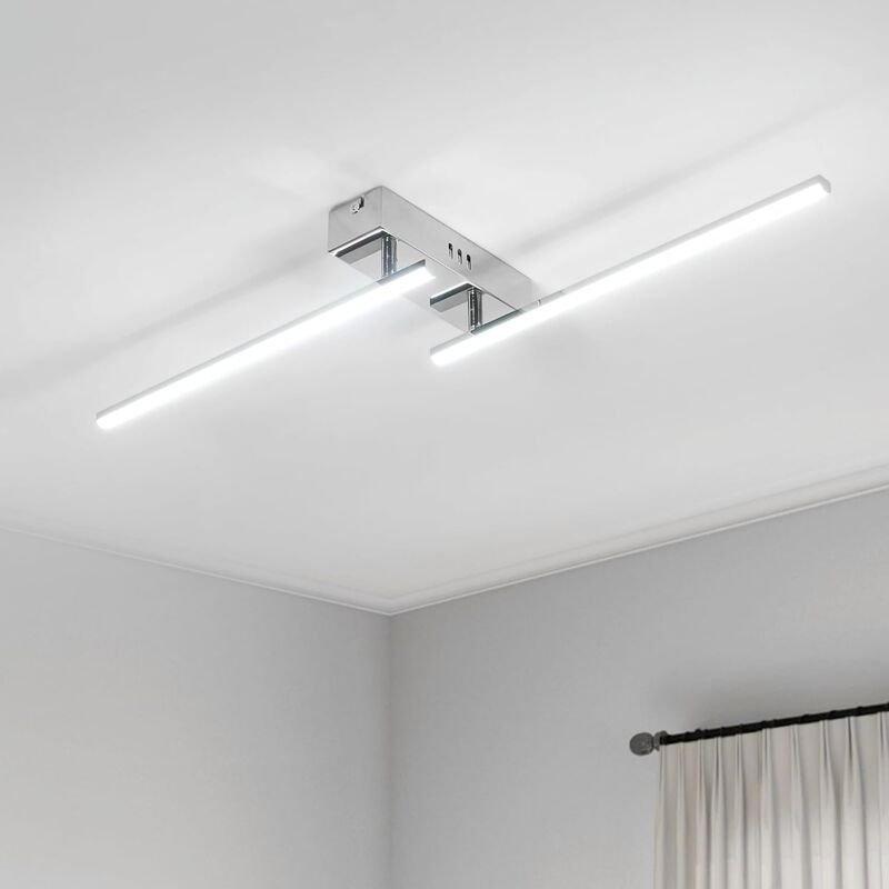 Comely - LED-Deckenleuchte, 2 Chrom-Glühbirnen, 15 w, 1350 lm, moderne LED-Beleuchtung 6500 k, für Wohnzimmer, Schlafzim...