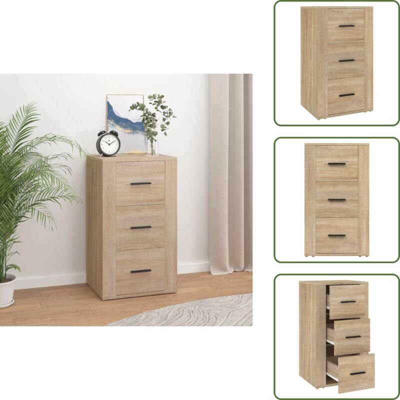 The Living Store Sideboard Sonoma-Eiche 40x33x70 cm Holzwerkstoff - Holzschrank