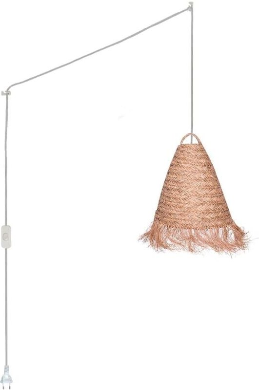 Barcelona Led - Pendelleuchte aus Seegras "Nam" mit Schalter und Stecker