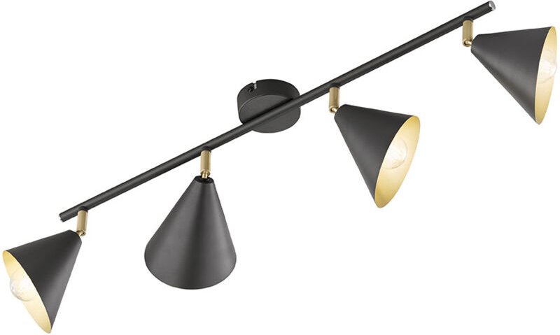 Led Spotleiste schwenkbar Deckenlampe 4 Flammig Deckenleuchte anthrazit gold, 4x E14, LxH 72x21 cm Wofi 10159