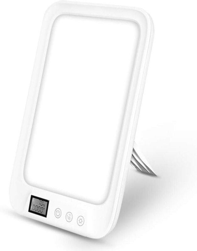 Lichttherapielampe 10000, Lichttherapielampe mit 3 Farben und 6 Helligkeitsstufen, mit Timer und Display, Touch-Steuerun...