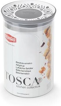 Bighouse It - Runder Krug Tosca 55454, Fassungsvermögen 1,2 l, Farbe Weiß/Grau.