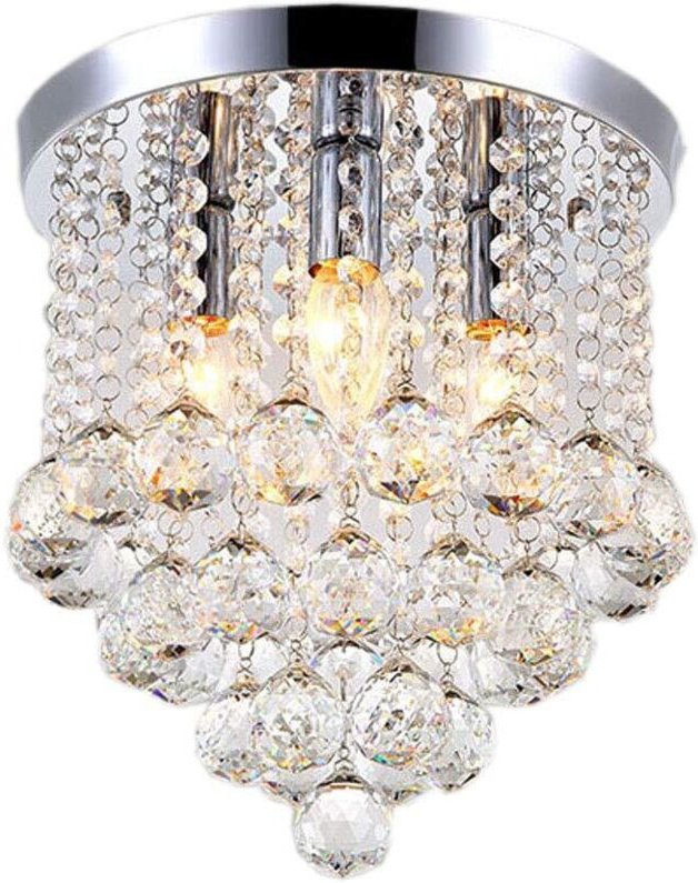 Kristall LED Deckenleuchte Moderne Runde Lampenschirm Chrom Kronleuchter für Schlafzimmer, Wohnzimmer, Eingang, Korridor...