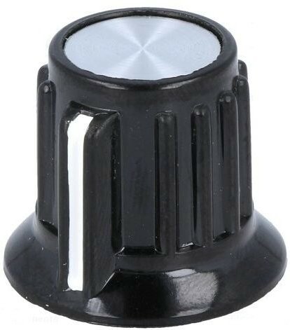 Bedienknopf mit Zeigerwelle 6,35mm Schwarz