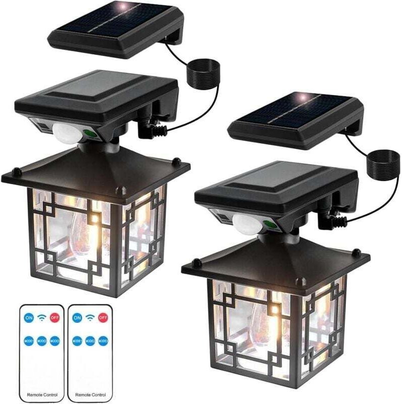 Stück Vintage Solar-Wandleuchte für den Außenbereich, Solar-Außenleuchte mit Bewegungsmelder, IP65 wasserdichte Gartenle...