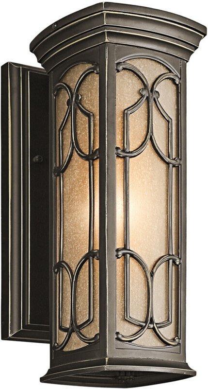 Franceasi - 1 Licht im Freien Kleine Wandlaterne Licht Olde Bronze IP44, E27 - Elstead