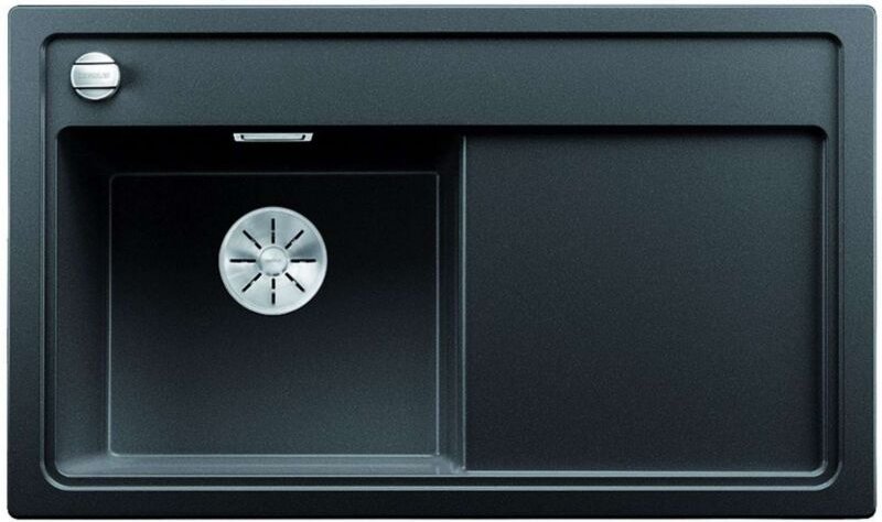 Zenar 45 - Silgranitspüle, 86x51 cm, mit Ablaufsystembedienung, Schwarz 526034 - Blanco