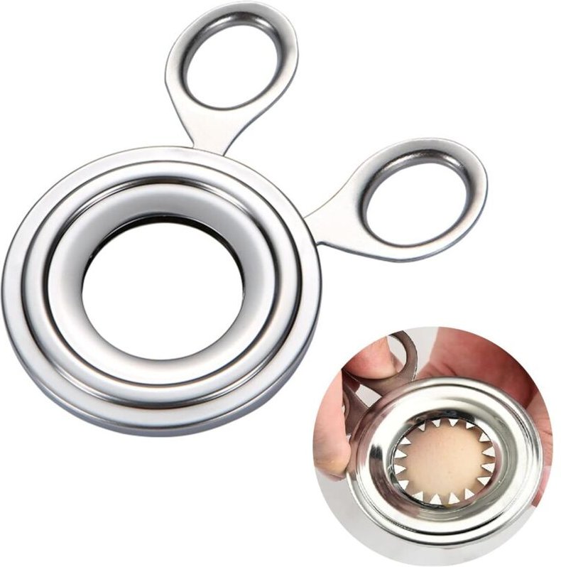 Eieröffner aus Edelstahl – Gourmet-Eierschneider – Zum Schneiden von rohen und hartgekochten Eiern – Küchenhelfer