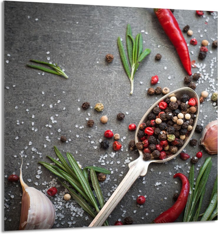 GLASPLATTE FÜR KÜCHE 60x65 Gewürze