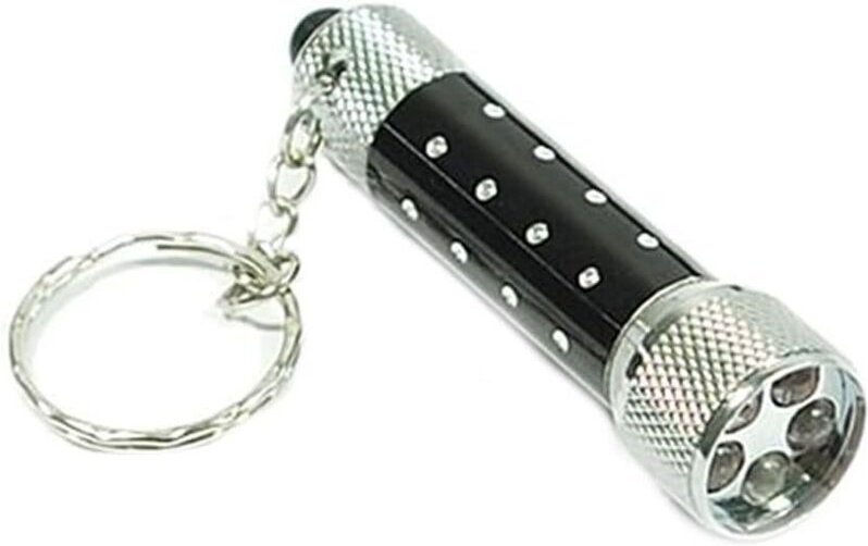 Mini-LED-Taschenlampe mit 5 LEDs, Schlüsselanhänger, Schwarz, Extrem robust, Sehr langlebig, Praktisch, Professionell un...