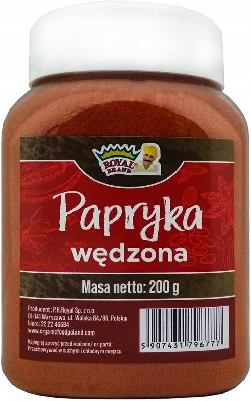 Royal Brand Süßer geräucherter gemahlener Paprika 200 g im Glas mit Deckel