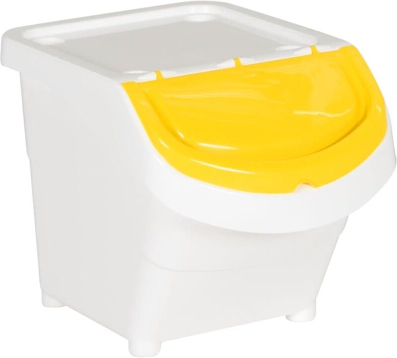 Abfallbehälter mit Deckeln 3 Stk. Stapelbar Weiß pp 78 l Vidaxl