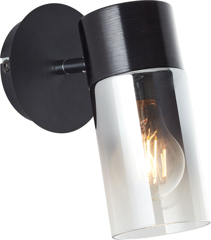 Brilliant - Lampe Alia Strahler 1-flammig schwarz/rauchglas schwarz 1x A60, E27, 40 w