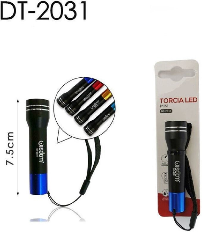 Trade Shop Traesio - Trade Shop - set 2 mini torcia led tascabile für excursionen vari colours DT2031 -