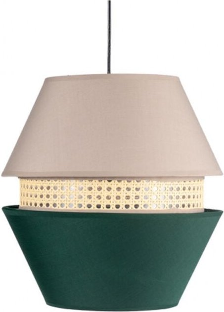 Fabrilamp - Pendelleuchte 3 Lampenschirme trajano1xe27 grün/beige regx35x35 cm