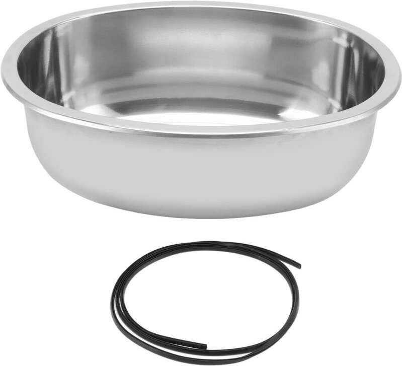 Ovales Spülbecken aus Edelstahl 304, 393 x 273 mm, für Boote mit 40 mm Abflussloch, gebürsteter Edelstahl, für Wohnmobil...