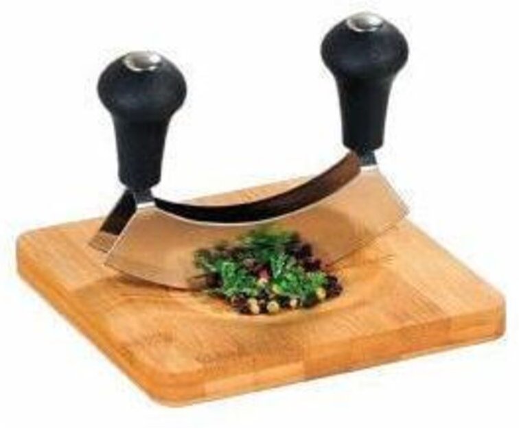 Kräuterschneidebrett mit Wiegemesser