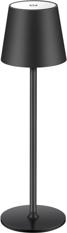 Schwarze kabellose Schreibtischlampe 10 x 10 x 38 cm, 1 LED, wiederaufladbar, Touch, ideal für Restaurants, Schlafzimmer...