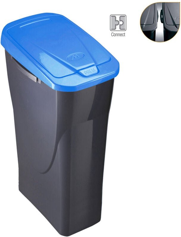 Eimer 25 Liter ecobin mit Deckel blau 21,5x36x51cm Mondex