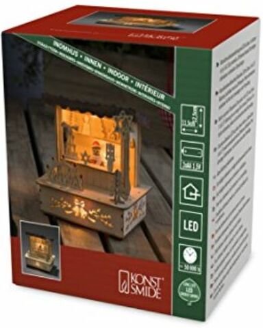 2822-100 led Marktstand Holz Innen Dach Braun - Konstsmide