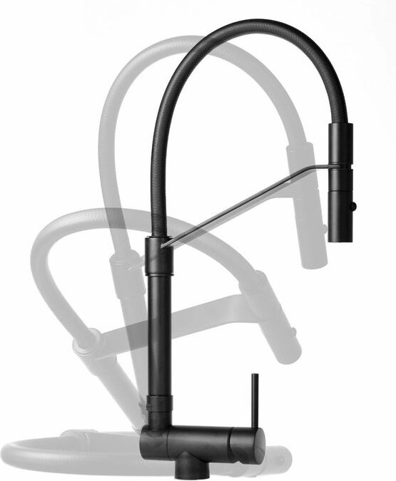 Underfinestra Küchenspülenmischer, mattschwarze Farbe Gattoni Rubinetterie 6015065NO matt-schwarz