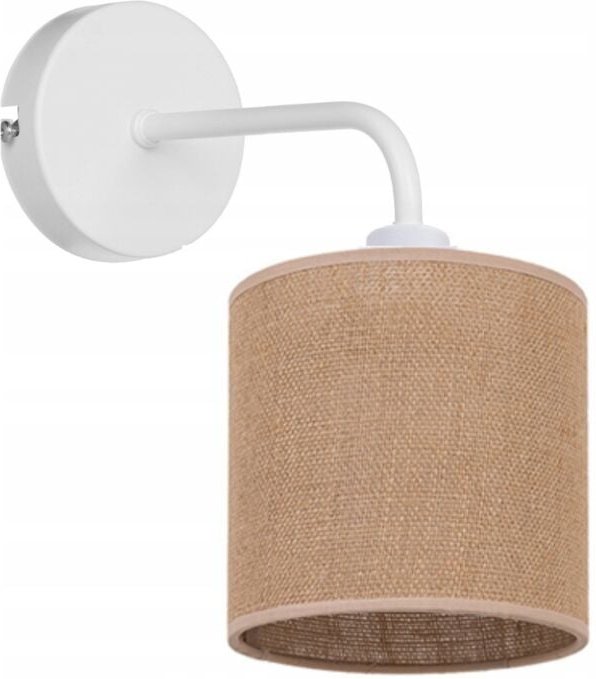 Wandleuchte, quadratischer Lampenschirm, Boho-Jute, Juterohr