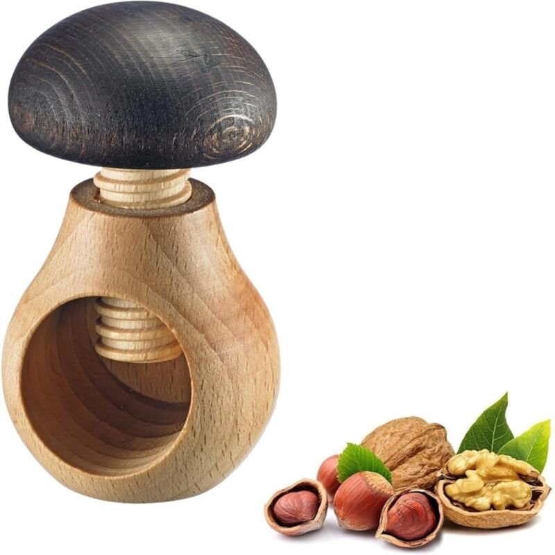 Nussknacker, pilzförmig, Höhe: ca. 9,5 cm, Buchenholz, Holzi, 16772270, Braun