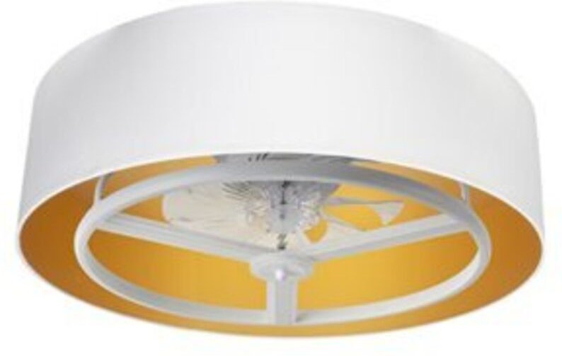 Ventilator Dc Anuska 60w Weiß/Gold 8 Flügel 6 Geschwindigkeit 70d 5100lm 3col Fernbedienung, Speicher, Dimmer, Zeitschal...