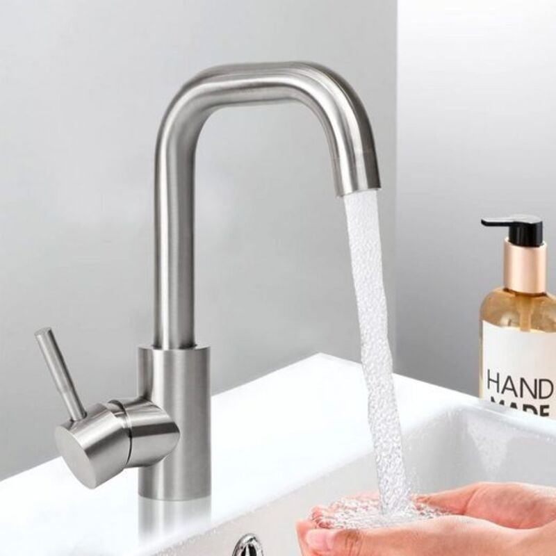 Küchenarmatur Wasserhahn Bad Waschtischarmatur Hochdruck Edelstahl Badarmatur - Gbly