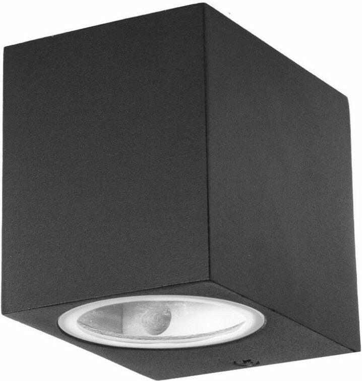 Eglo - v-tac Quadratische LED-Wandstrahlerhalterung GU10 (max. 35 w) Farbe Schwarz IP44