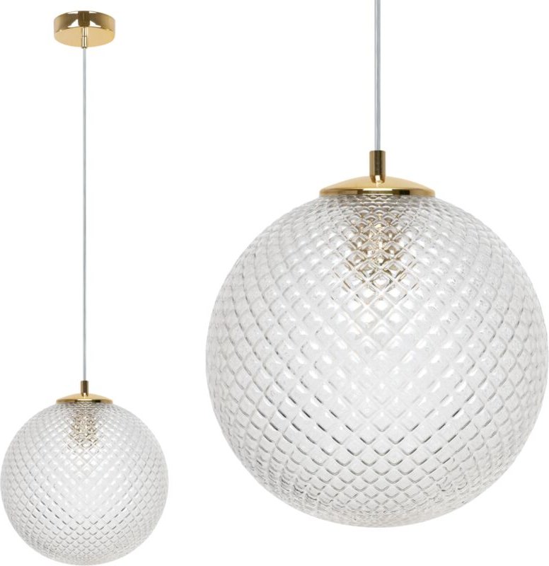 Cannes Hängelampe 1 Flach, Klarer Lampenschirm 25cm E27