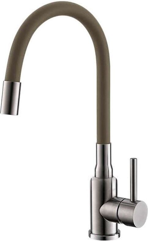 Alveus - Mintas - Spültischarmatur mit flexiblem Arm, Edelstahl gebürstet/beige 1144429