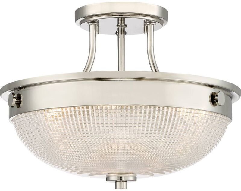 Elstead - Mantle - 2 Light Semi-Flush - Nickel poliert, E27