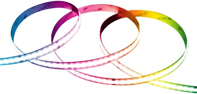 Efectoled - LED-Streifen 24V rgbw cob 420 LED/m 5m 24W/m Breite 12mm Schnitt 5cm IP20 CRI90 rgbw