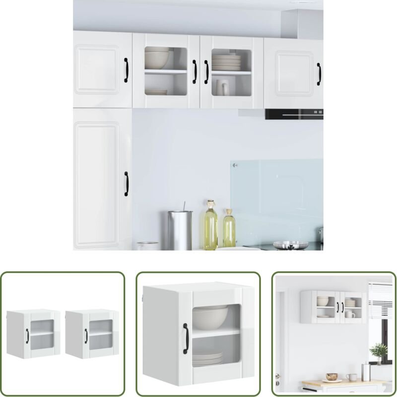 Küchenwandschrank - Küchenschrank 2 pcs Hochglanz Weiß 40 x 31 x 40 cm