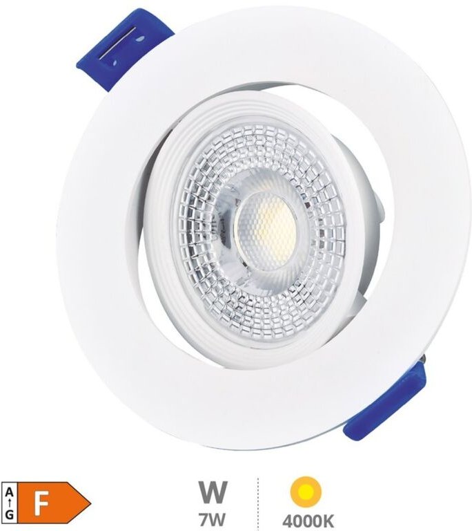 Cumbo 7W 4000K Weiß LED Einbauleuchte Rund Kippring