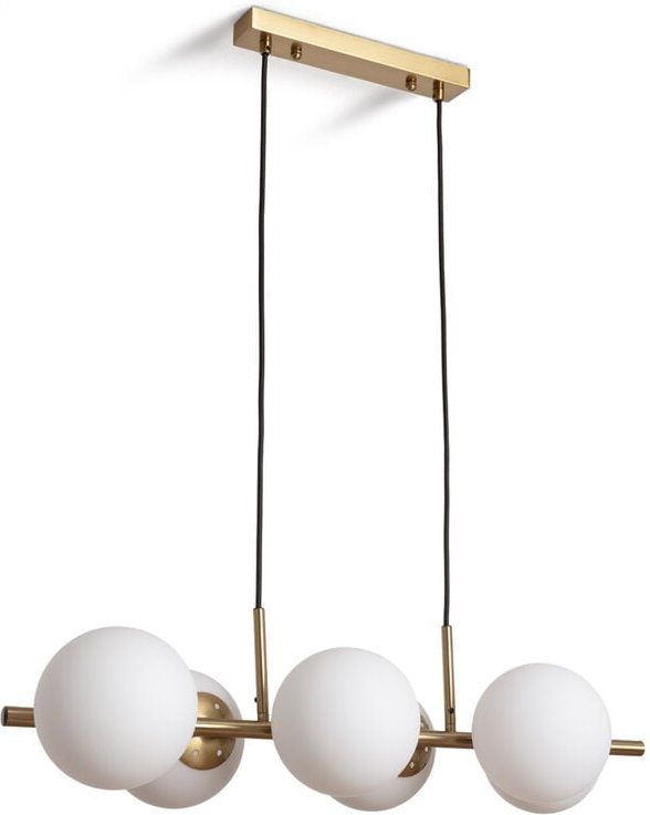 Efectoled - Pendelleuchte Metall und Glas Moonlight Brass 6 Spots Gold