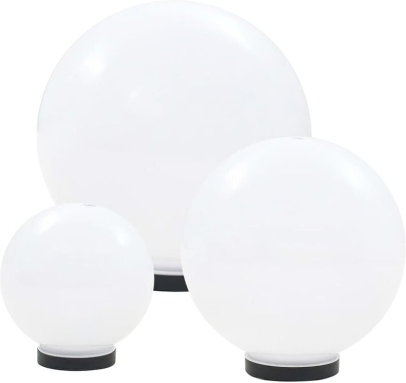 LED-Gartenleuchten-Set 3-tlg. Kugelförmig 20/30/40 cm pmma Vidaxl