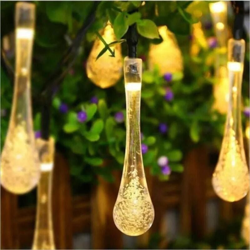 Solartank-LED-Leuchten, 20 LED-Solar-Gartenlichterketten für den Außenbereich, wasserdicht, Wassertropfenform, verwendet...
