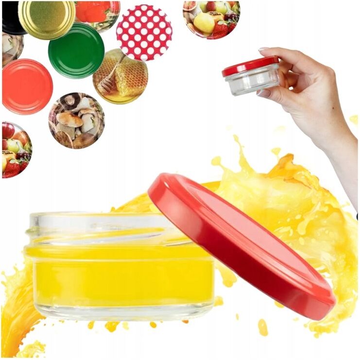 Glas 65 ml + Deckel für Honigmarmelade, Creme, Hochzeitsgeschenk, Hochzeitsgläser