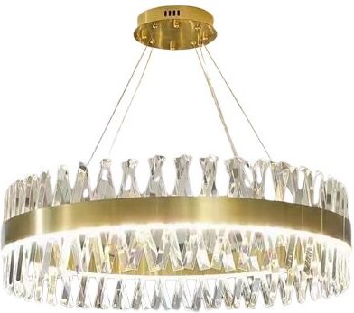 Amsterdam - Kronleuchter 80 cm, Ring 3 LED-Farbe 80 W, Messing, K9-Kristall