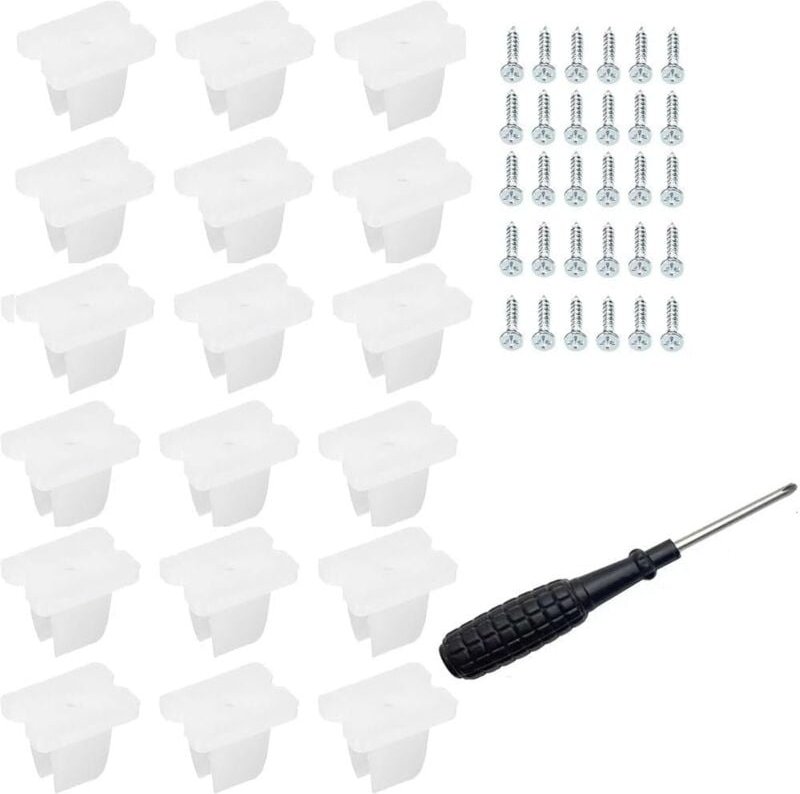 Bluedeer - Frypay Neonlicht-Befestigungsclips (30 Stück) mit Schrauben und Schraubendreher-Montagehalterung für 6 mm Sil...