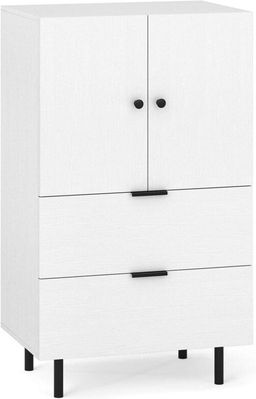 Weies sideboard mit metallbeinen schubladen und turen 60 x 415 x 102 cm