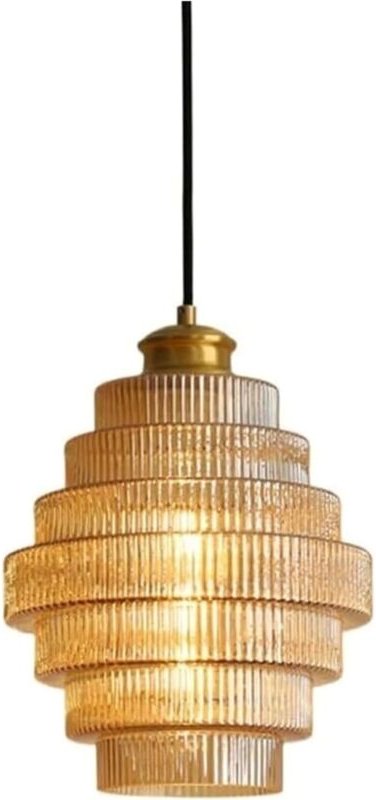 Glas-Pendelleuchte im Französischen Stil – Retro Hängelampe mit E27 Fassung, Höhenverstellbar – Ideal für Cafés, Hotels,...