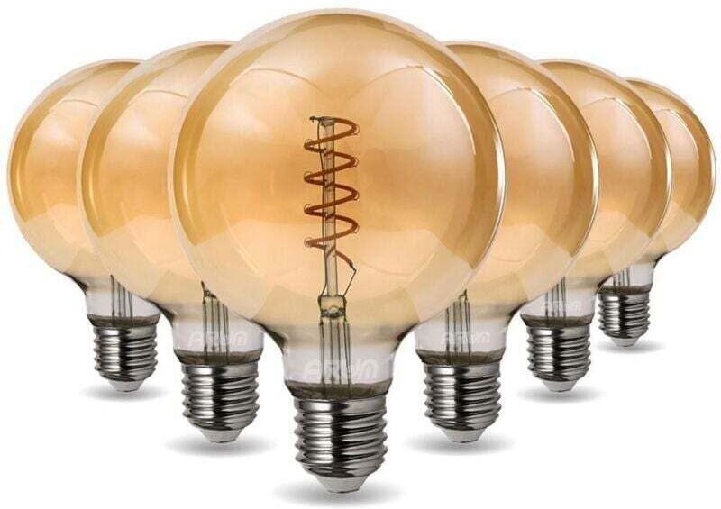 6er-Pack E27 LED-Lampen, XU, G95 bernsteinfarbenes Glühfaden-Vintage-Design, hochwertiges Produkt, lange Lebensdauer, en...