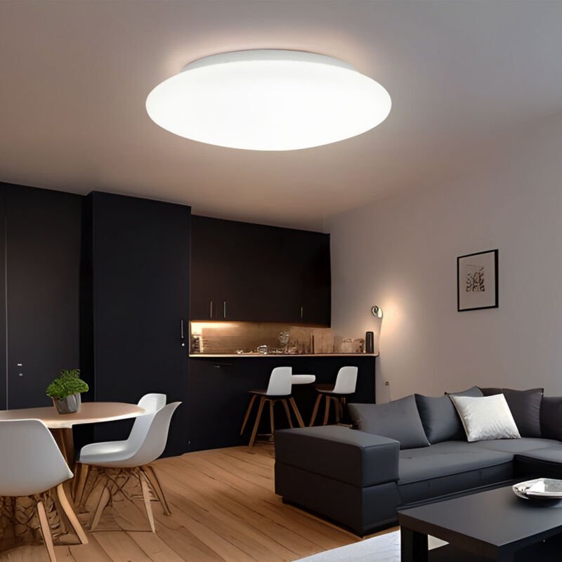 Etc-shop - Deckenleuchte Wohnzimmerlampe Esszimmerlampe Schlafzimmerleuchte Deckenleuchte Flurlampe, Metall Glas weiß ru...