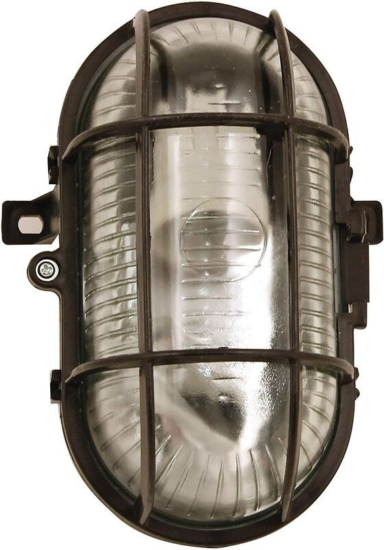 Velamp - turtle-n Oval Kunststoff + Glas Wandleuchte E27 Max 60W Schwarz