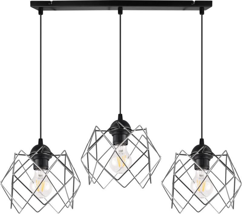 Stella Hängelampe 3-Platten Chrom Lampenschirm E27