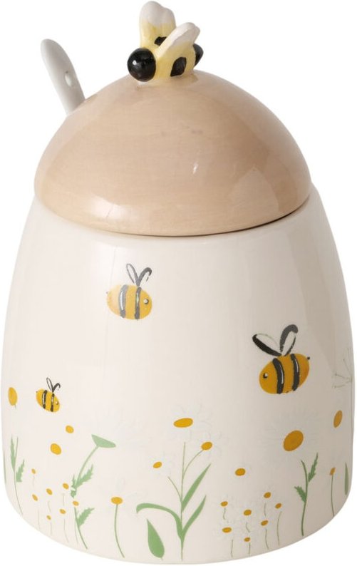 Keramikbehälter mit Deckel und Löffel honey, 445 ml