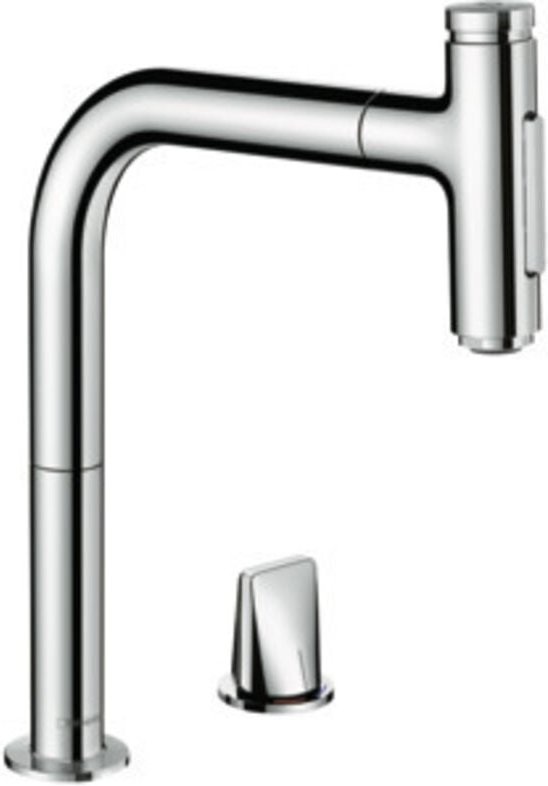 Metris Select 2-Loch-Küchenmischer 73819000 chrom, 2jet, Ausziehbrause - Hansgrohe